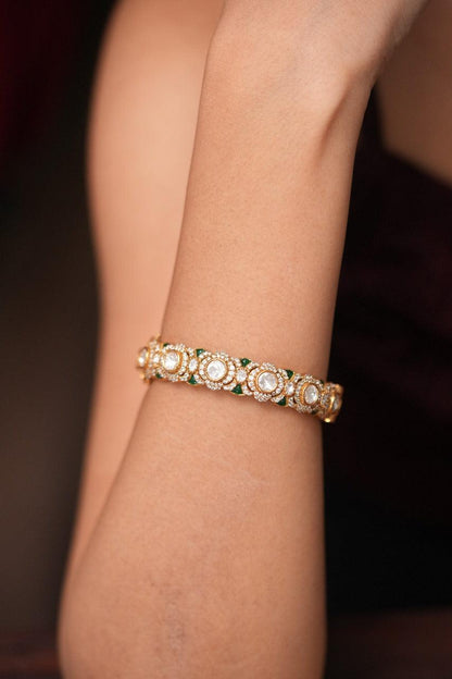 Jayapradha Moissanite Slim Kada In Meenakari | Openable
