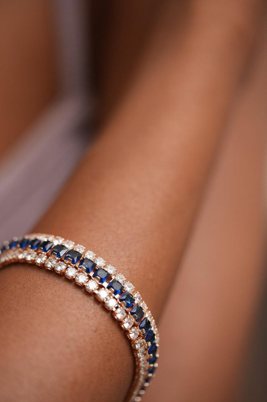 Rhythm Diamond Tennis Bracelet | Gold Polish