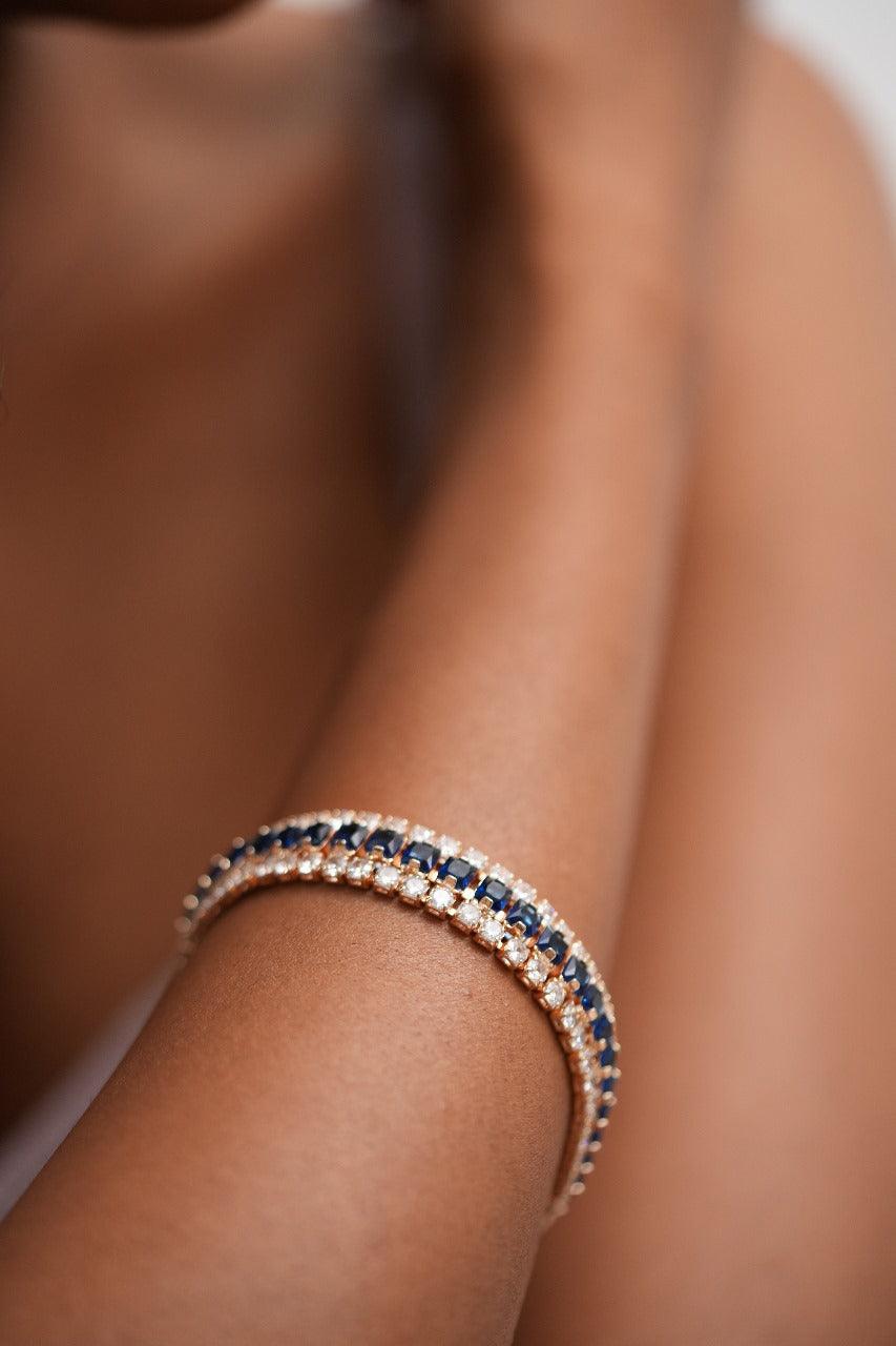 Rhythm Diamond Tennis Bracelet | Gold Polish