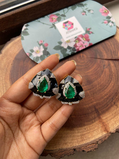 Bauble it Right Emerald Enamel Studs