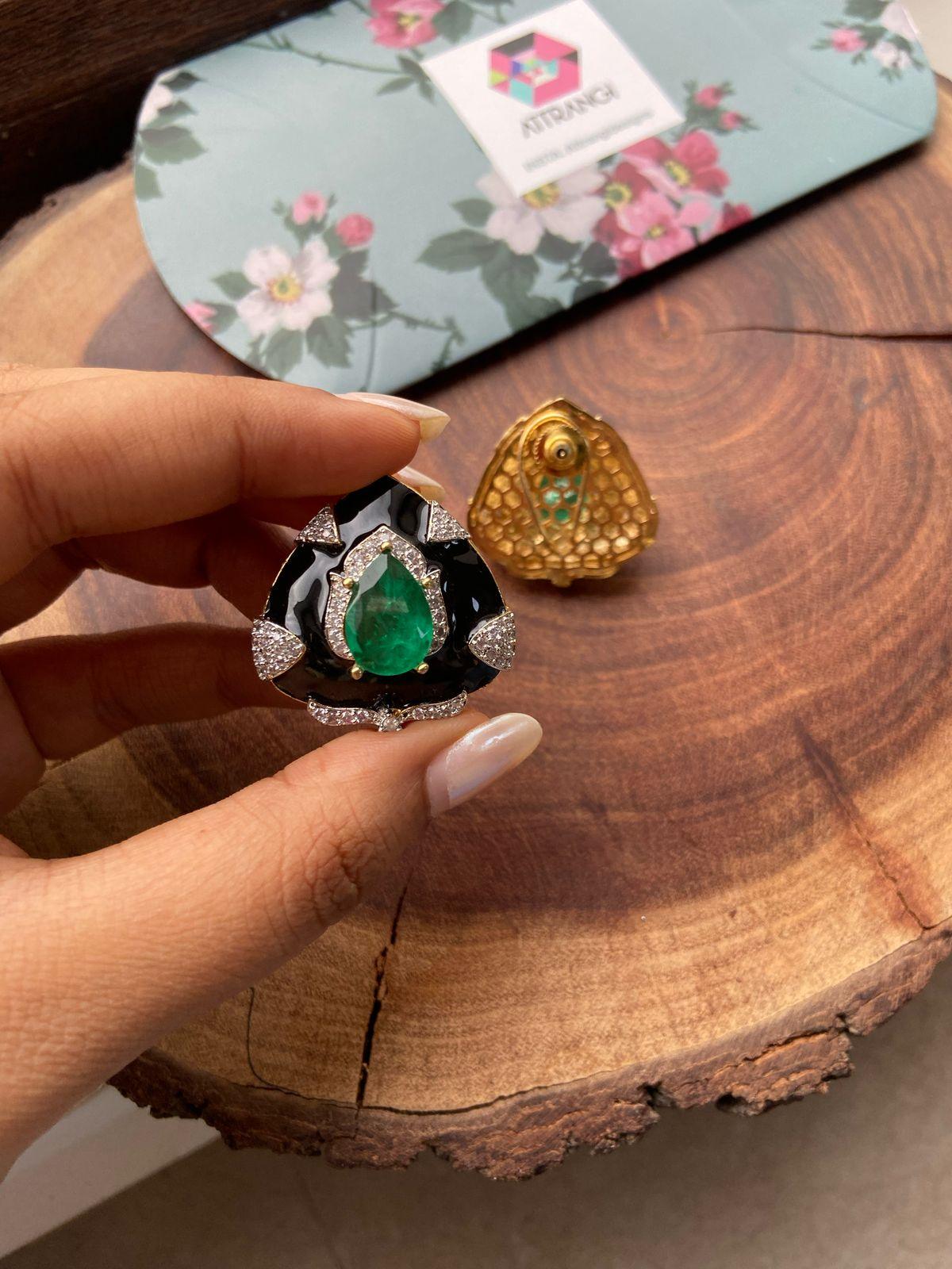 Bauble it Right Emerald Enamel Studs