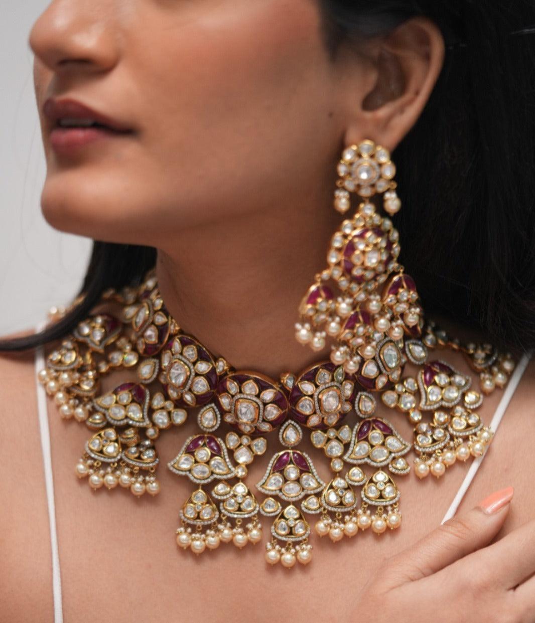 Vamika Bridal Polki Moissanite Choker Set