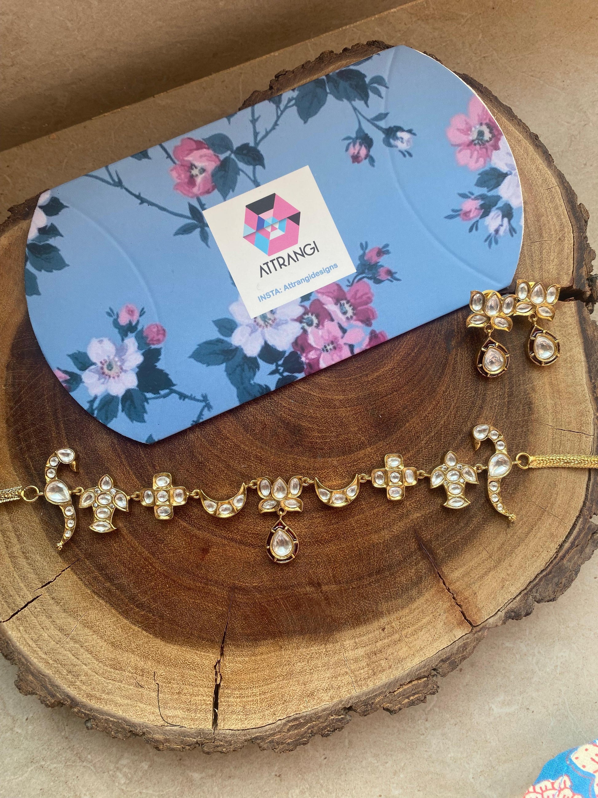 Chand ki Nazakat Polki Moissanite Choker | Necklace Set