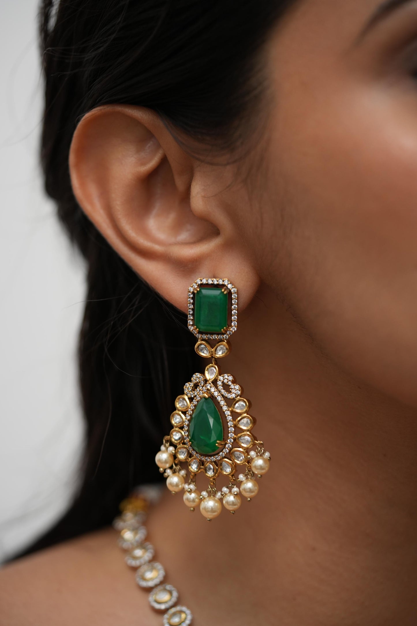 Janaya Moissanite Polki Indian Necklace Set