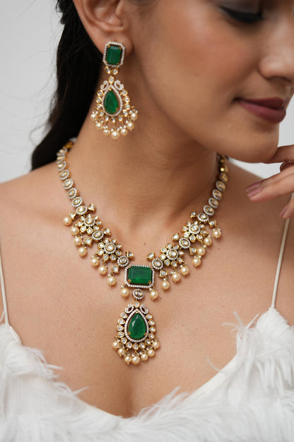 Janaya Moissanite Polki Indian Necklace Set