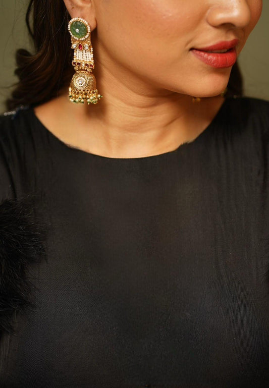 Moti Pari Anjana Jhumka Gold Earrings | Sone Pe Suhaga