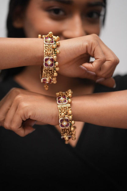 Gold Ruby Jaanki Bangle  | Sone Pe Suhaga Collection