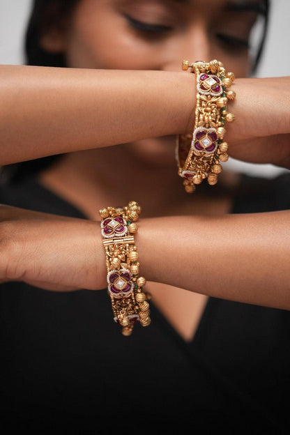 Gold Ruby Jaanki Bangle  | Sone Pe Suhaga Collection