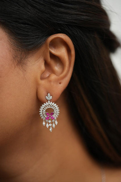 Floral Fall Diamond Delicate Pendant Set