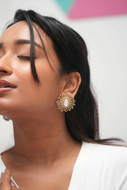 Surajmukhi Oversized Indowestern Polki Studs