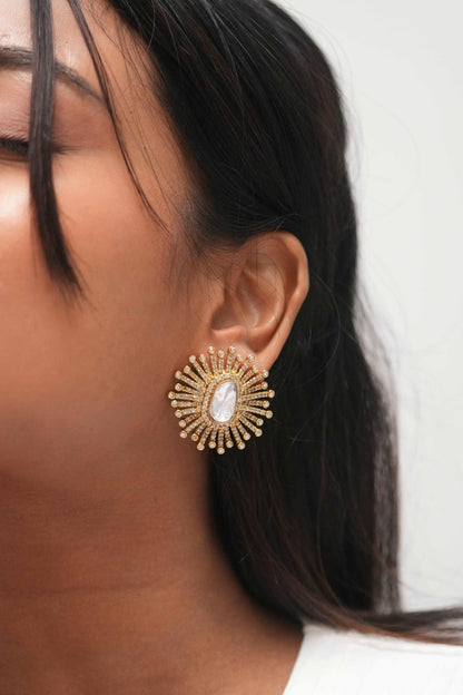 Surajmukhi Oversized Indowestern Polki Studs