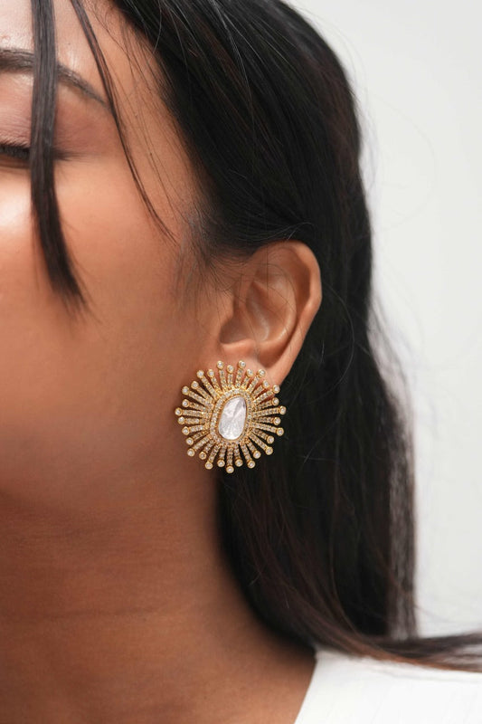 Surajmukhi Oversized Indowestern Polki Studs