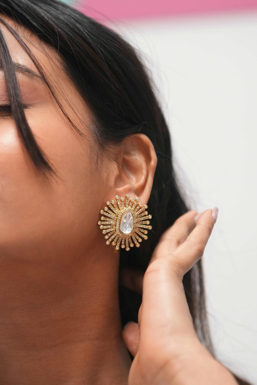 Surajmukhi Oversized Indowestern Polki Studs