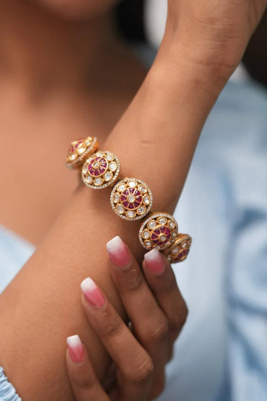 Gayathri  Moissanite Rich Gokhru Pacheli Kada |  Openble
