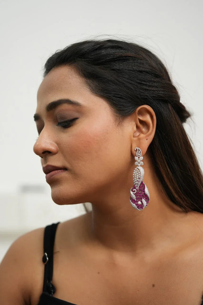 Blitzkrieg Diamond Pearl Play Designer Earrings | Rangnasheen