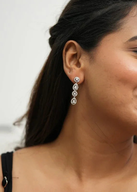 Fairytale Drops Diamond Mid Length Earrings