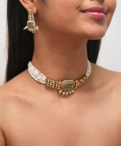 Yami Rich Moissanite Polki Choker Set