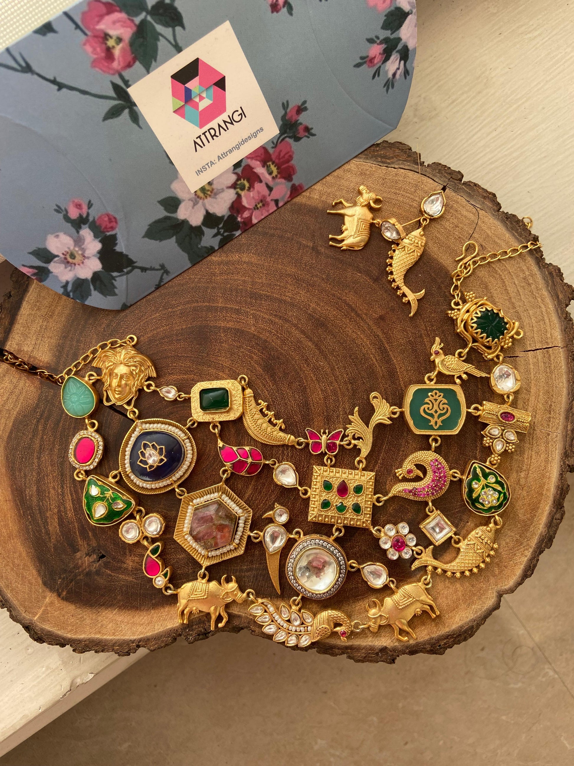 Boho Tribe Gold Indowestern Funky Polki Set