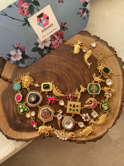 Boho Tribe Gold Indowestern Funky Polki Set