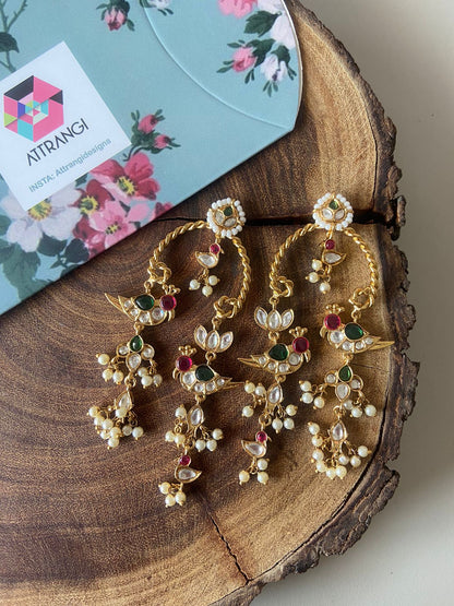 Chidiya Udd Long Polki Light weight Earrings