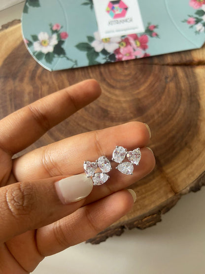 Tri Solitaire Diamond Studs