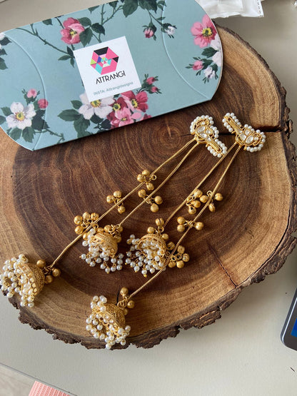 Chidiya Banjaran Long Indian Tribal Earrings | Shoulder Dusters