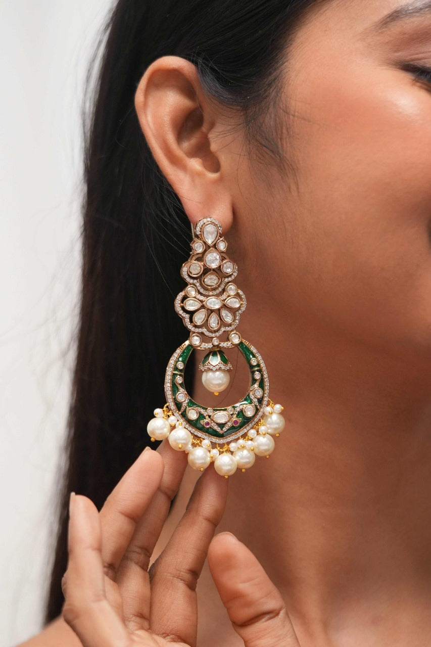 Eshana Meenakari Indian Chandbali Earring