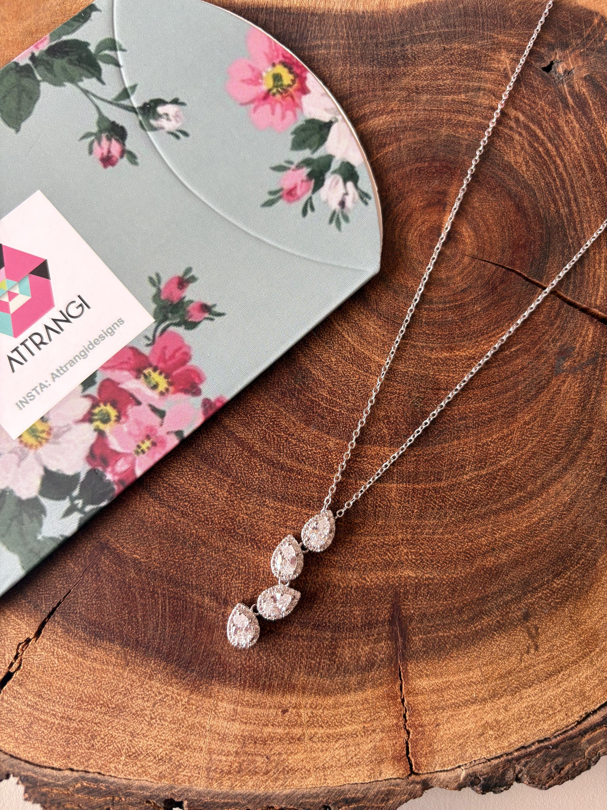 Play Pear Solitaire Diamond Pendant with Chain