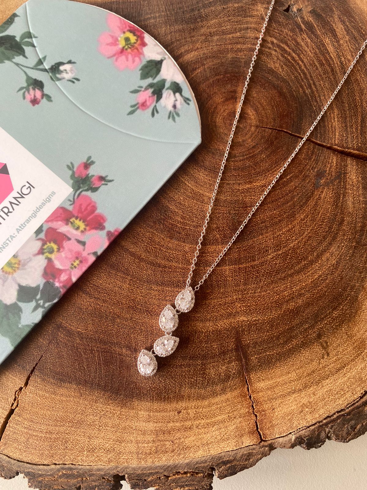 Play Pear Solitaire Diamond Pendant with Chain