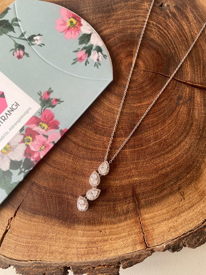 Play Pear Solitaire Diamond Pendant with Chain