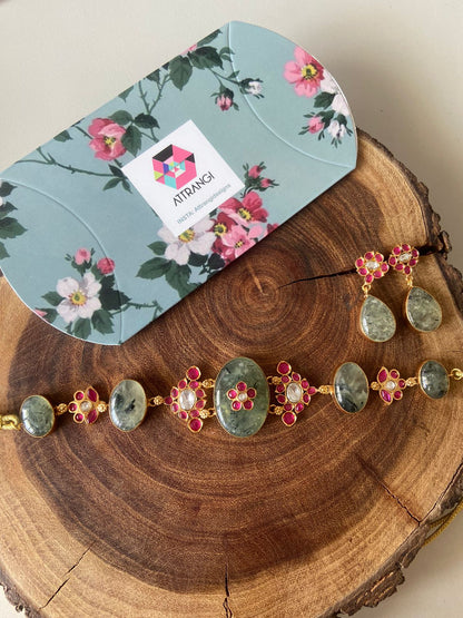Hariti Gemstone Polki Choker Set | GemZ
