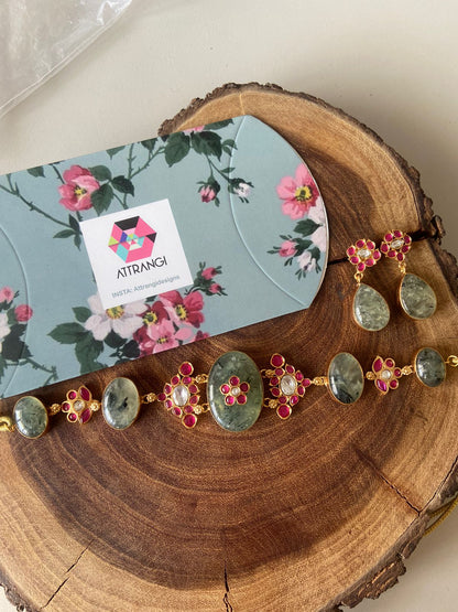 Hariti Gemstone Polki Choker Set | GemZ