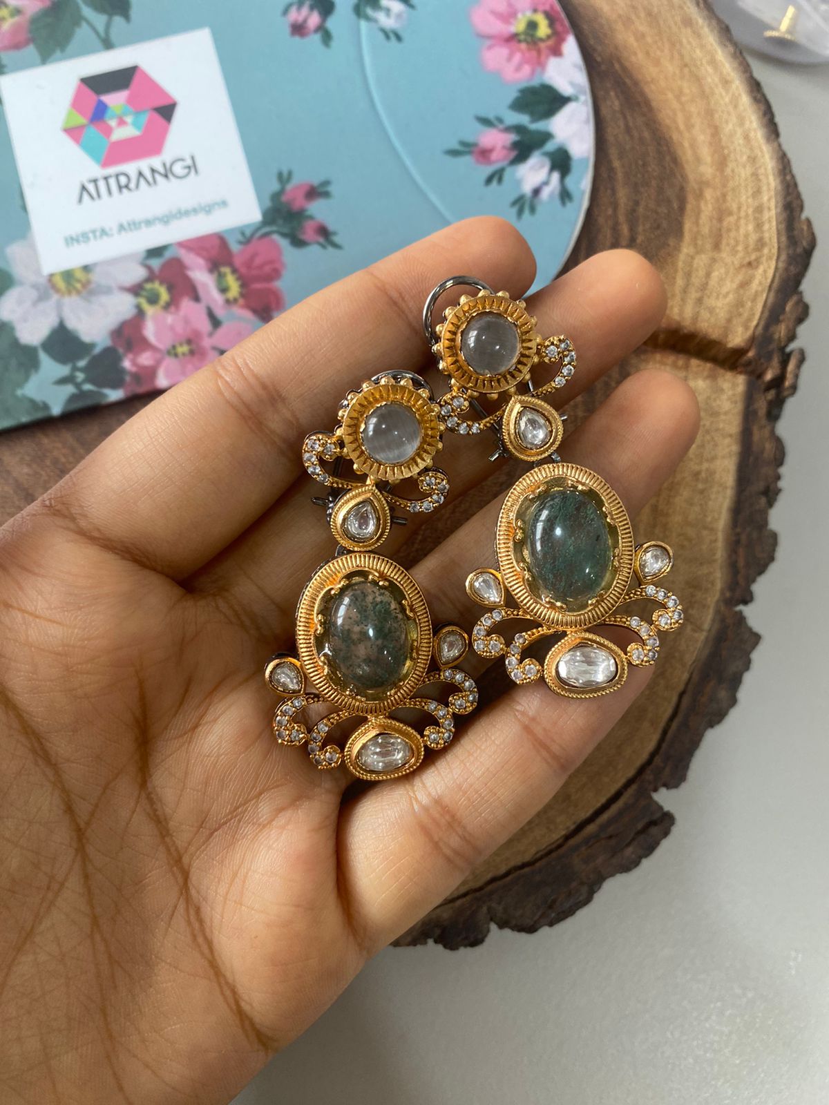 Earthy Sabhya Indo western Earrings | GemZ