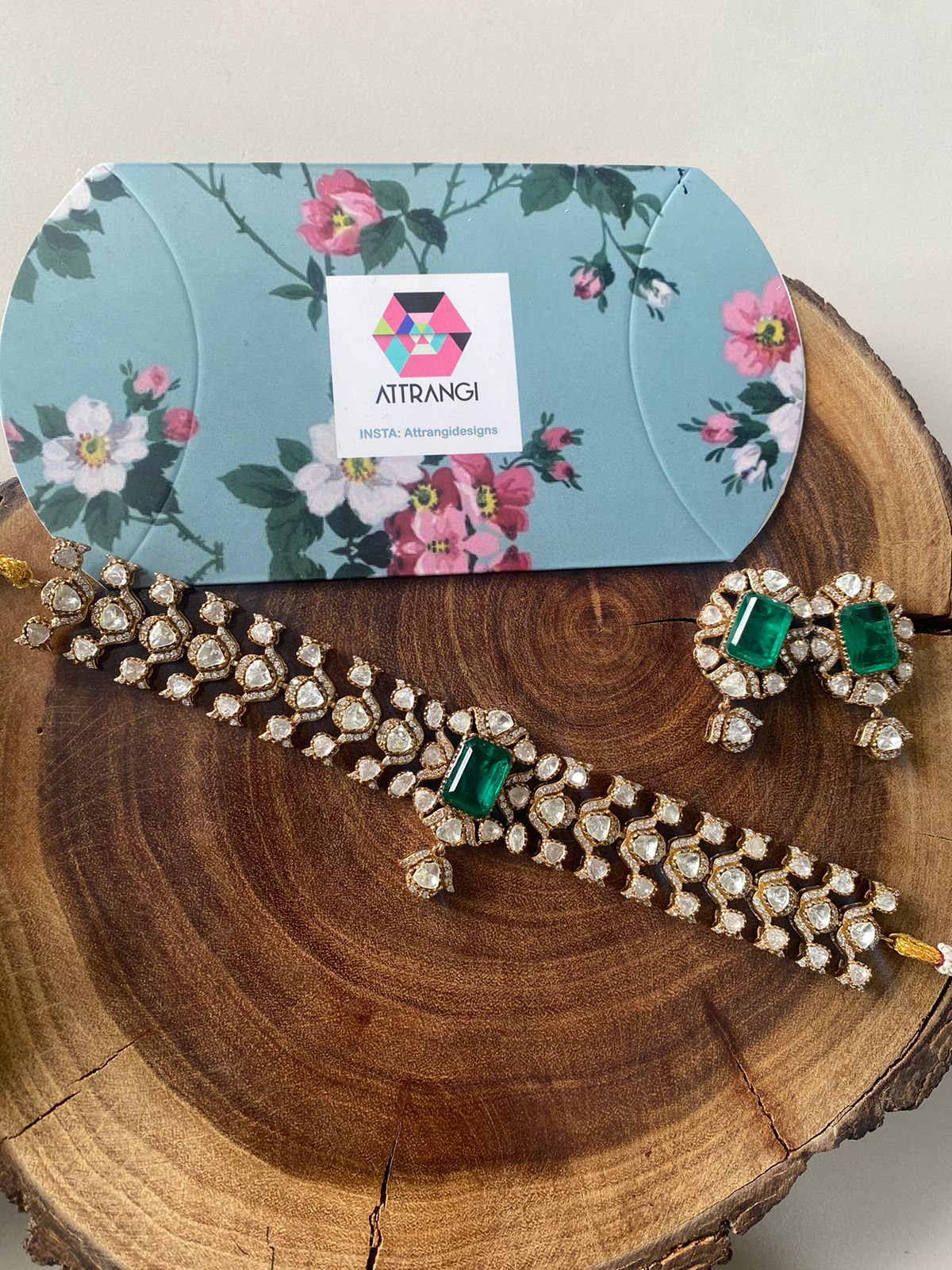 Vasanti Sleek Polki Indian Choker Set