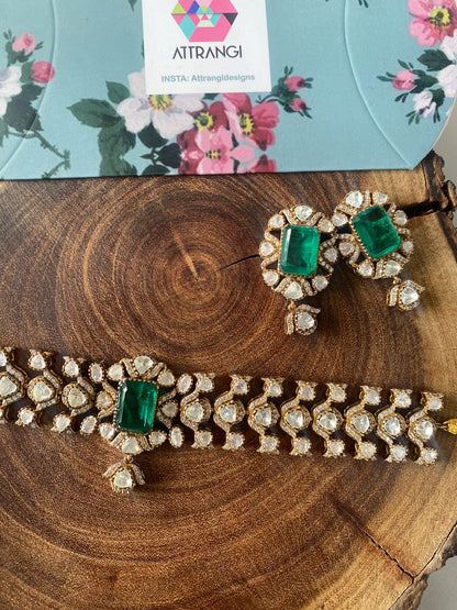 Vasanti Sleek Polki Indian Choker Set