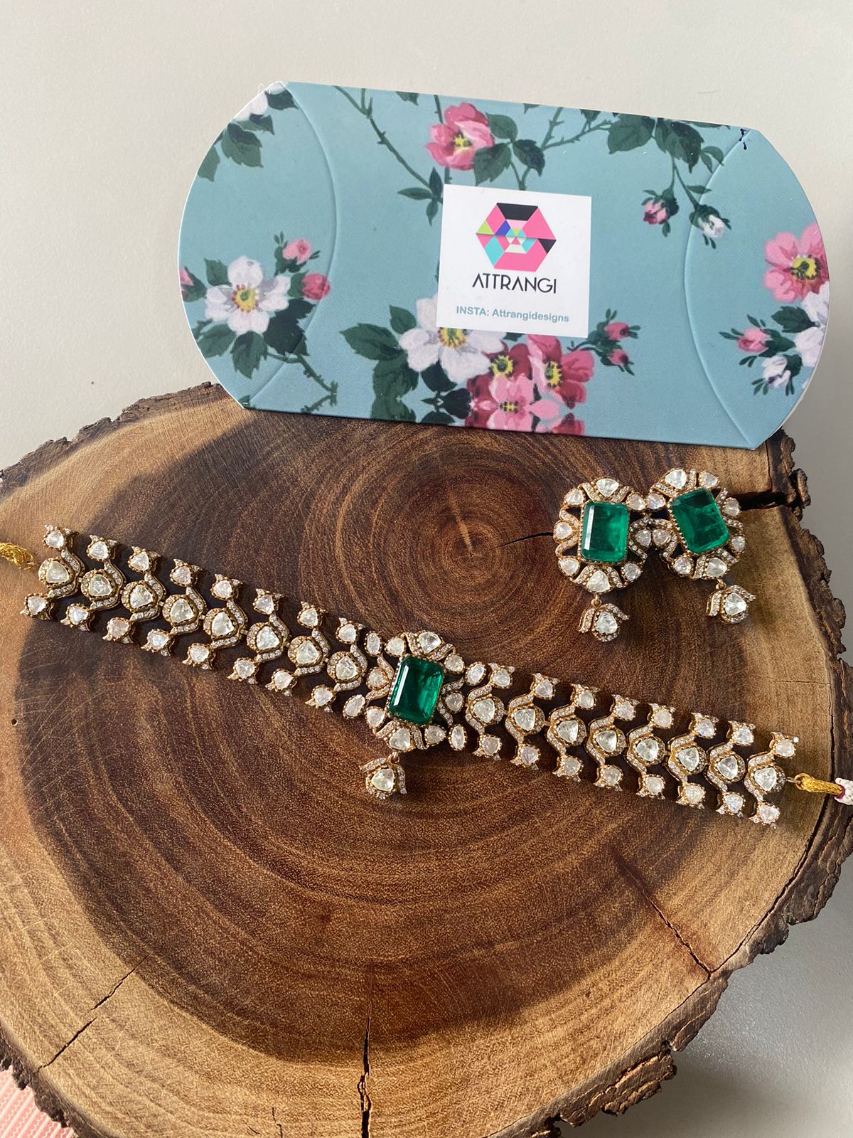 Vasanti Sleek Polki Indian Choker Set
