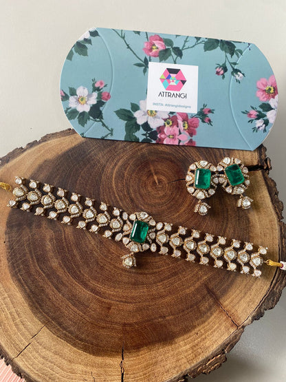 Vasanti Sleek Polki Indian Choker Set