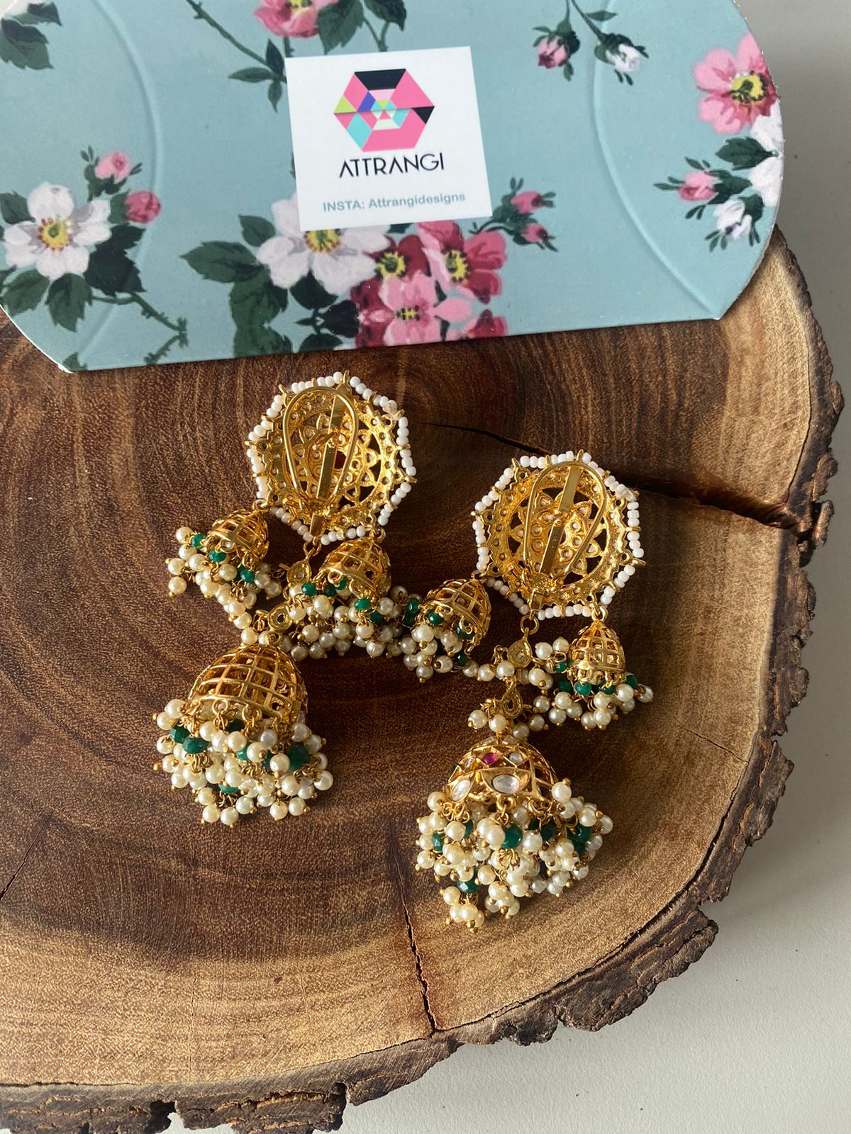 Maisha Indian Earrings With 3 Jhumka Drop