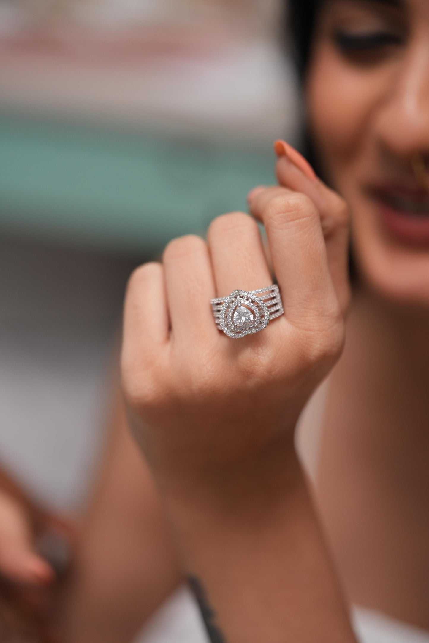 Queen of Hearts Diamond Cocktail Ring