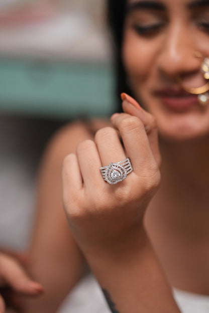 Queen of Hearts Diamond Cocktail Ring