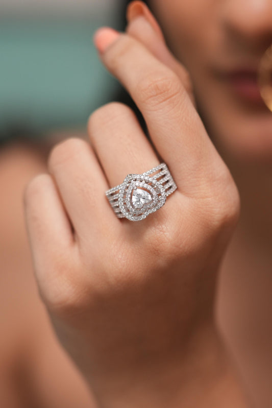 Queen of Hearts Diamond Cocktail Ring