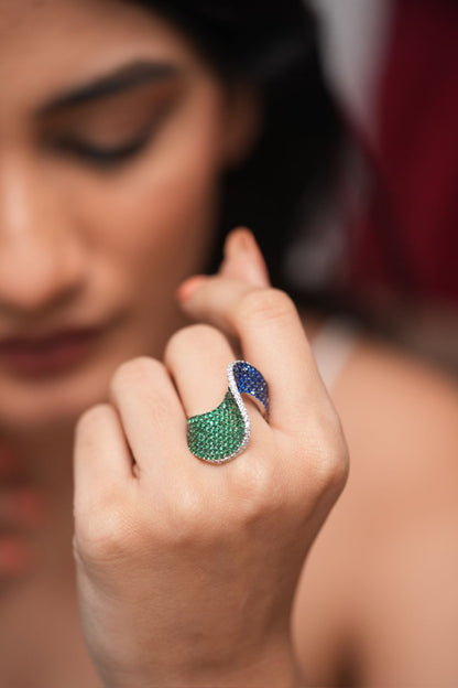 Twisted Wave Diamond Cocktail Ring