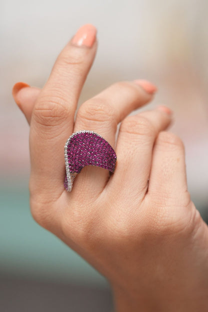Twisted Wave Diamond Cocktail Ring