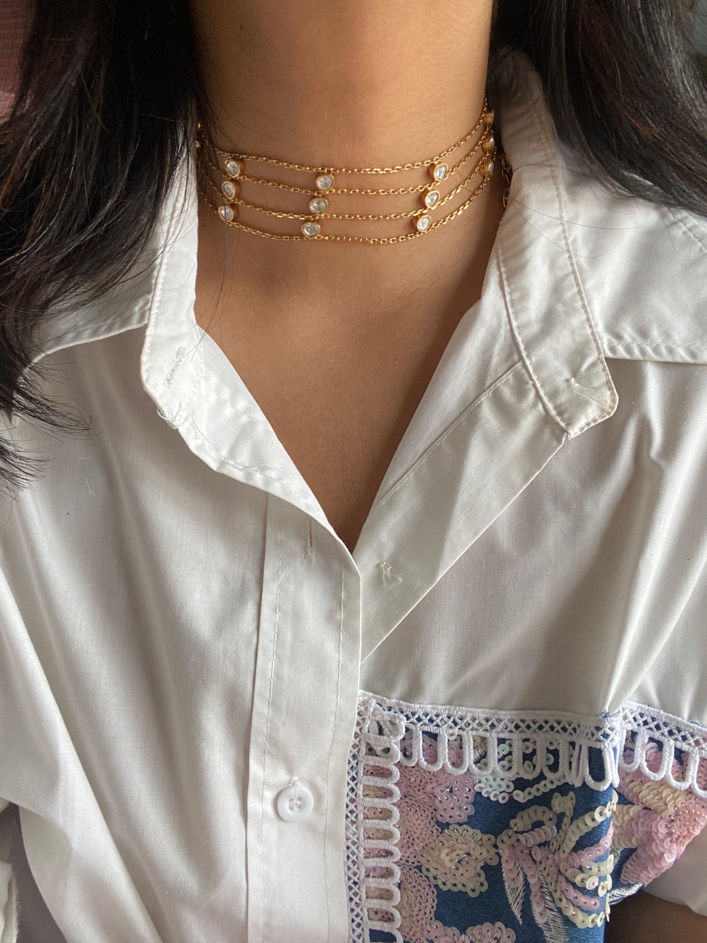 Moissanite Niti Indo Western Choker Set