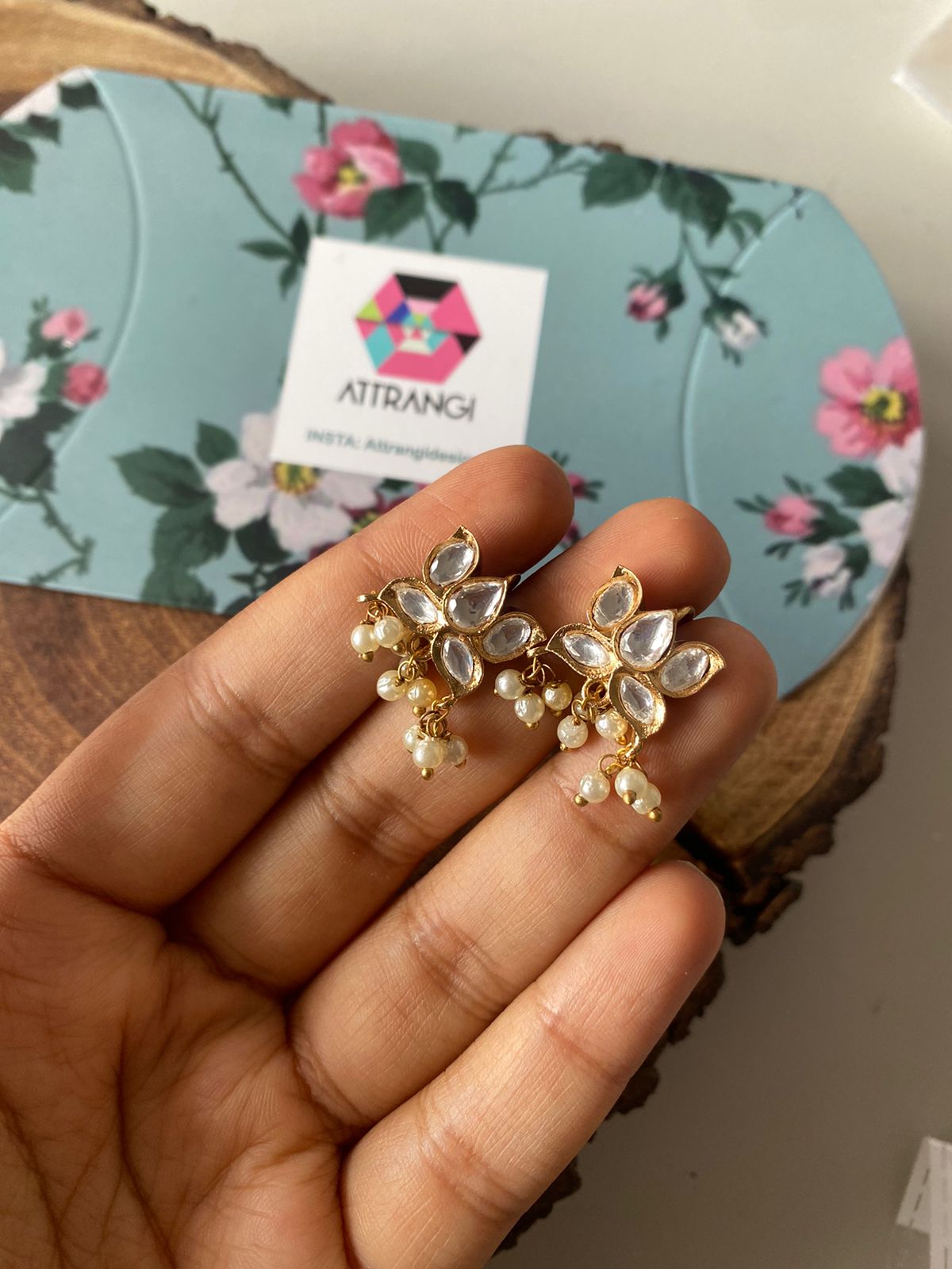 PhoolWati Polki Small 2 in 1 Earcuff | Bali