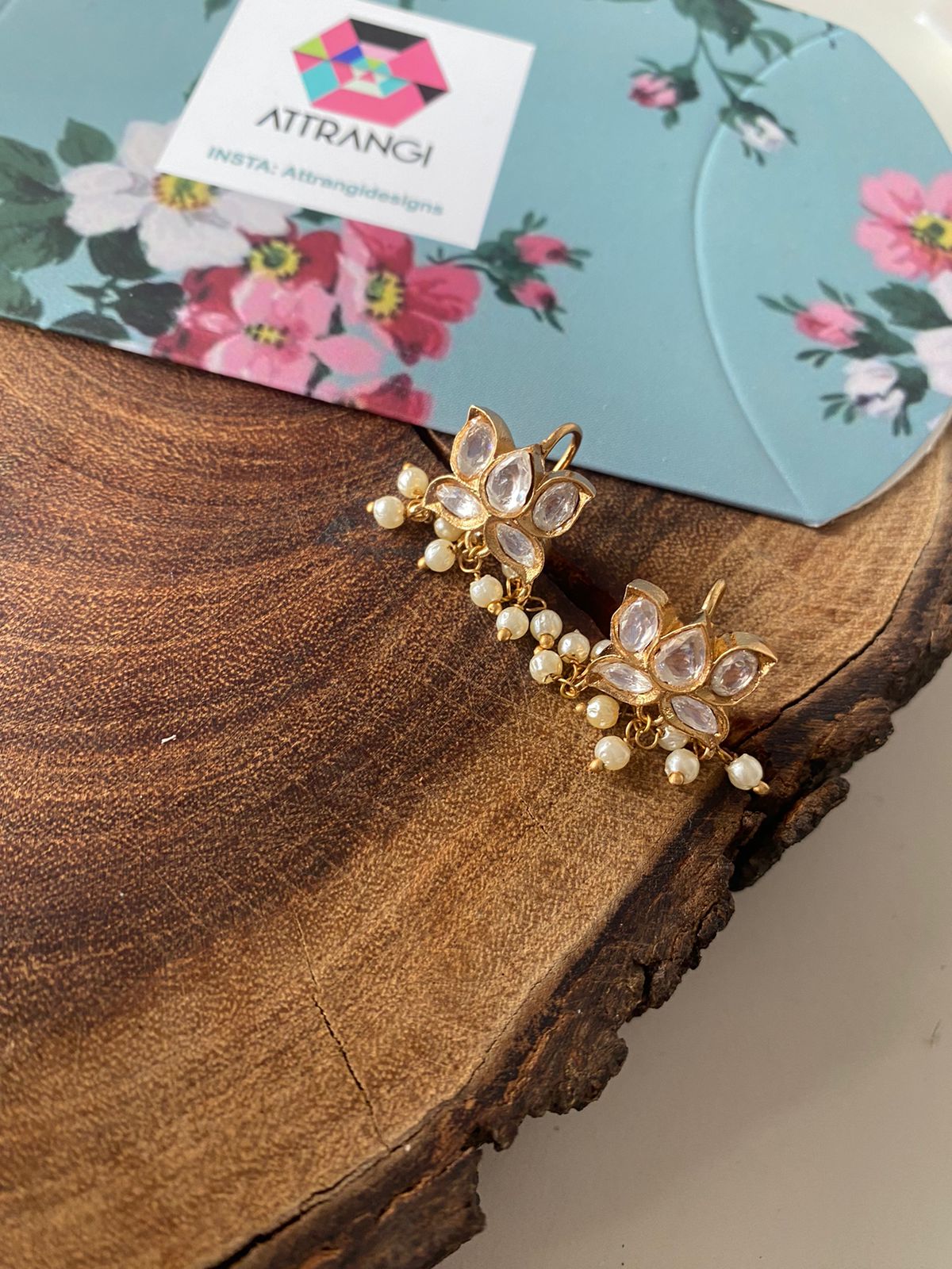 PhoolWati Polki Small 2 in 1 Earcuff | Bali