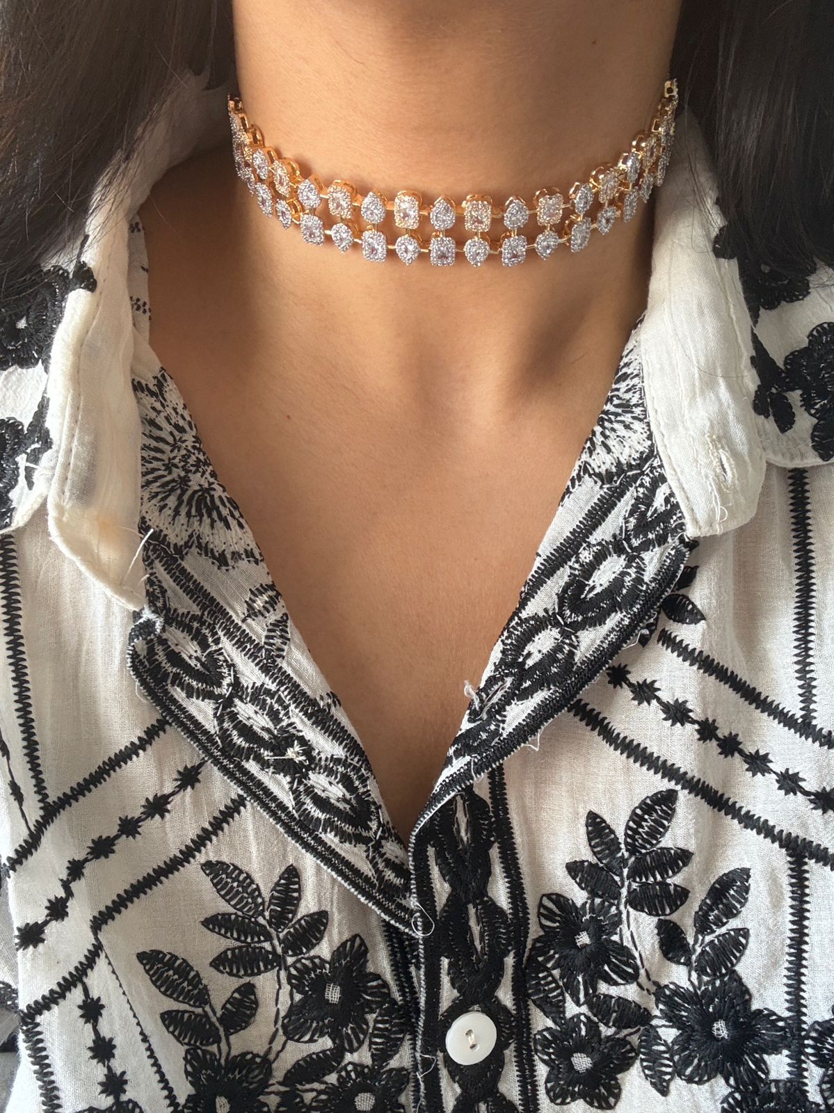 Salvator Multi Solitaire Diamond Choker Set