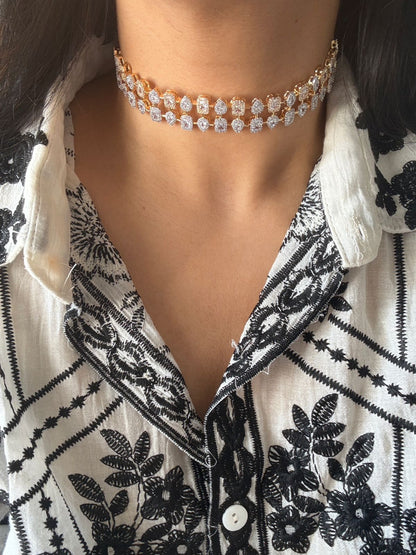 Salvator Multi Solitaire Diamond Choker Set