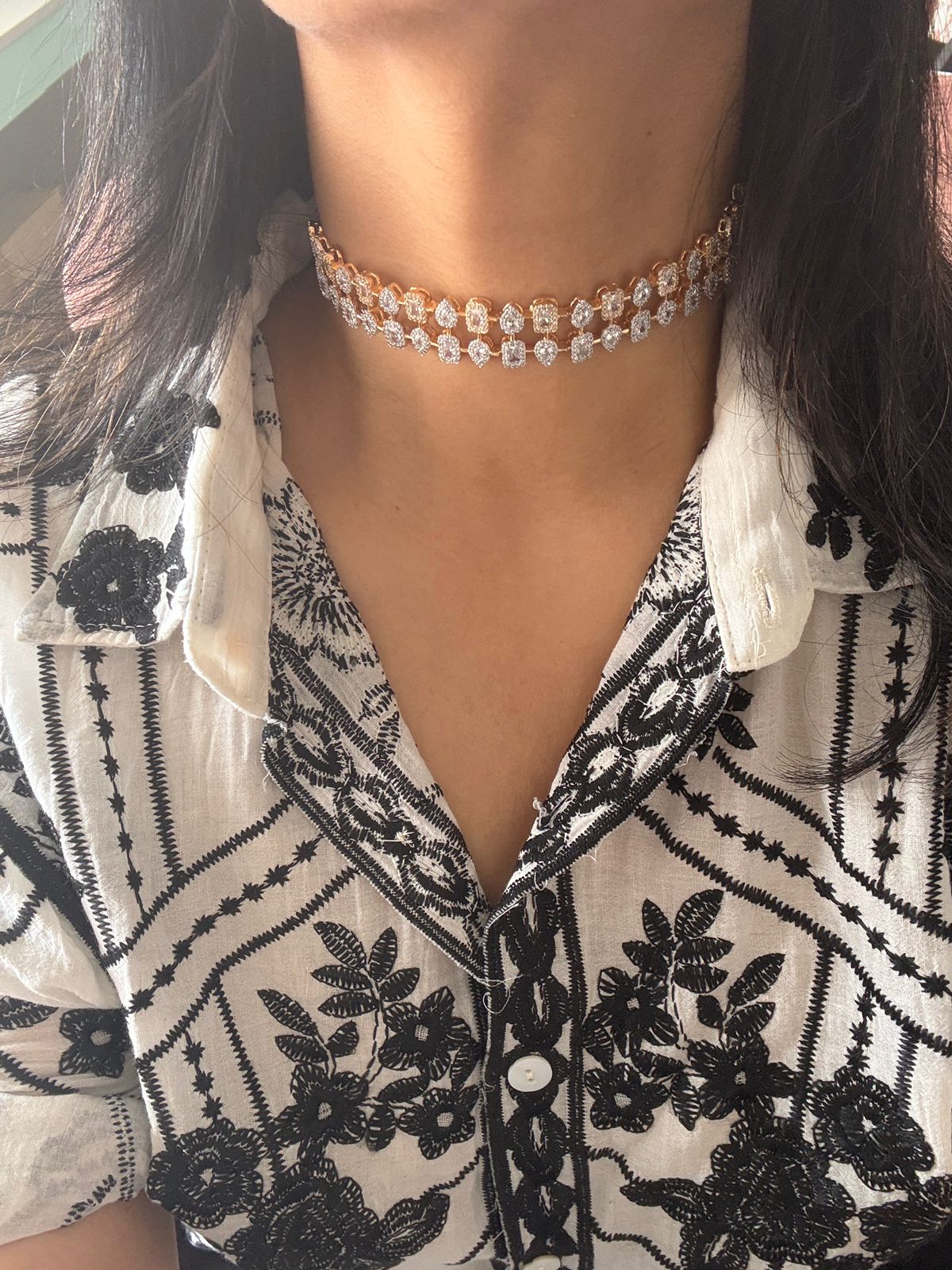 Salvator Multi Solitaire Diamond Choker Set