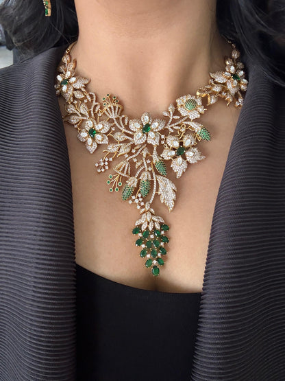 Enchanted Baagh Polki Fusion Indian Diamond Set